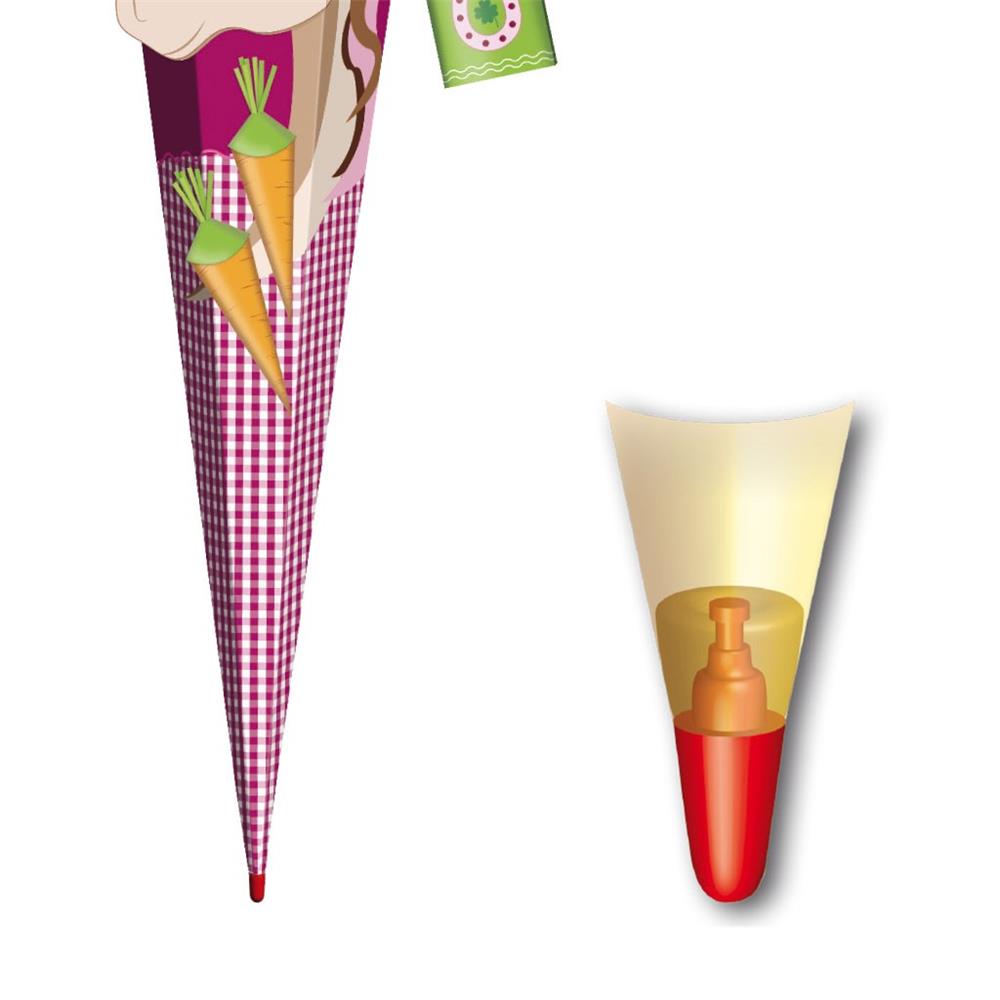 Roth Schultüte-Bastelset, Pferd Huppi, 80cm, eckig, Rot(h)-Spitze, Filzverschluss