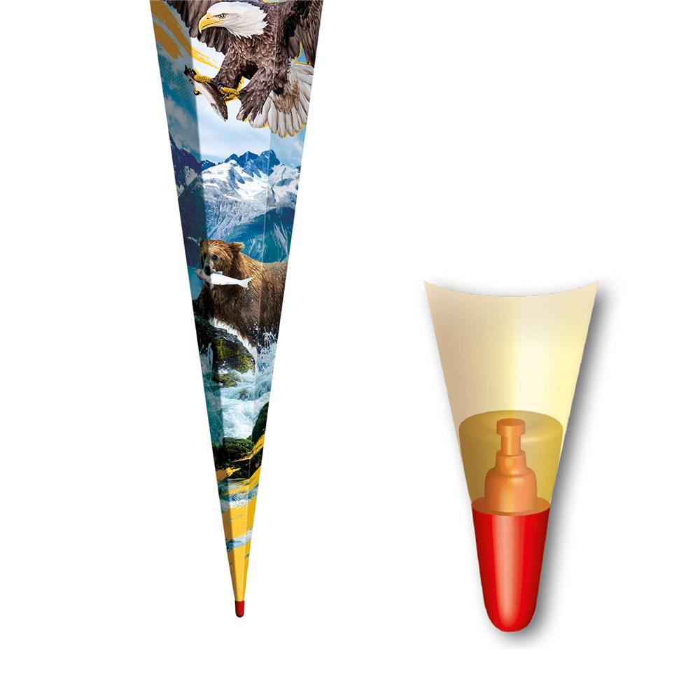 Roth Schultüte Seeadler, 85cm, eckig, Rot(h)-Spitze, Tüllverschluss