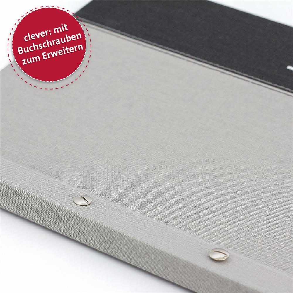 Roth Zeugnismappe Spectrum Grey, mit 12 A4 Klarsichthüllen, im Buchleineinband