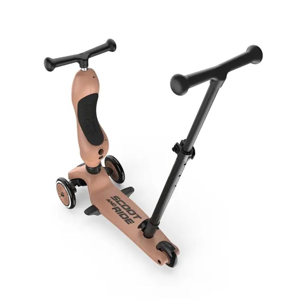 Scoot & Ride Highwaykick 1 Push and Go, mocha - Kinderroller mit Schiebestange