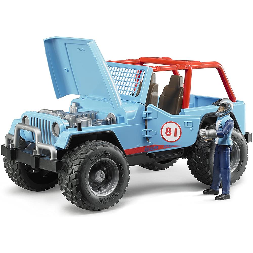 Bruder 02541 - Jeep Cross Country Racer blau mit Rennfahrer