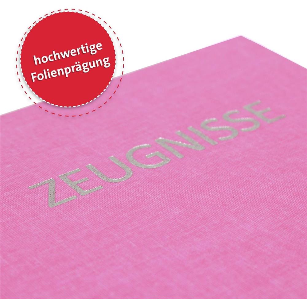 Roth Zeugnismappe Bicolor Cherry-Pink, mit 12 A4 Klarsichthüllen, im Buchleineinband