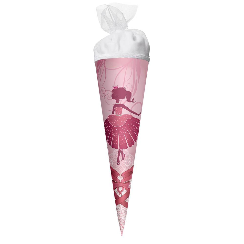 Roth Schultüte Ballerina, 22cm, rund, Tüllverschluss