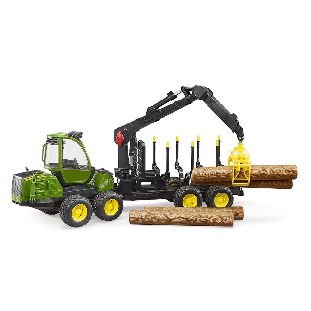 Bruder 02133 - John Deere 1210E Rückezug mit 4 Baumstämmen und Holzgreifer