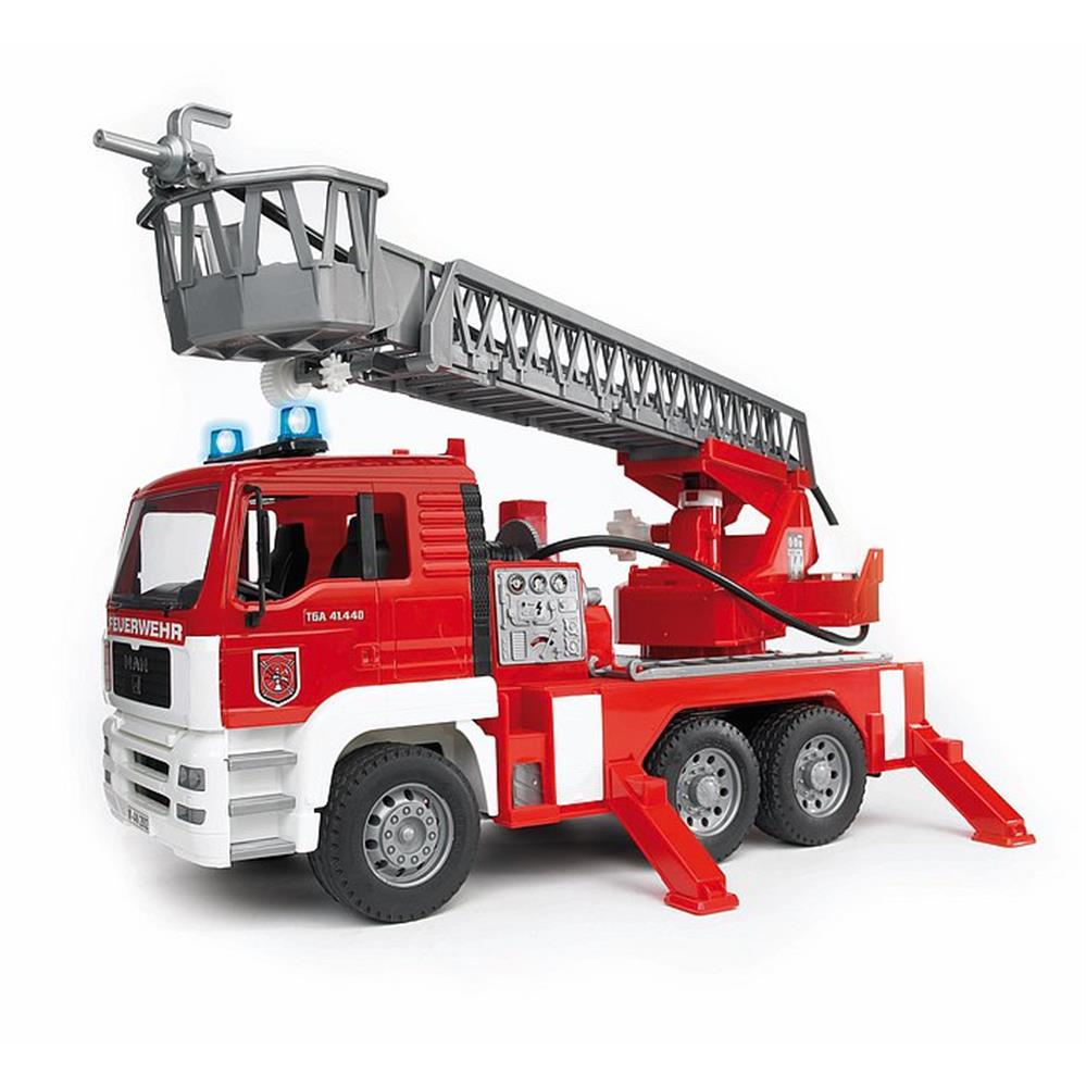 Bruder 02771 - MAN TGA Feuerwehr mit Drehleiter, Wasserpumpe und Light & Sound Modul