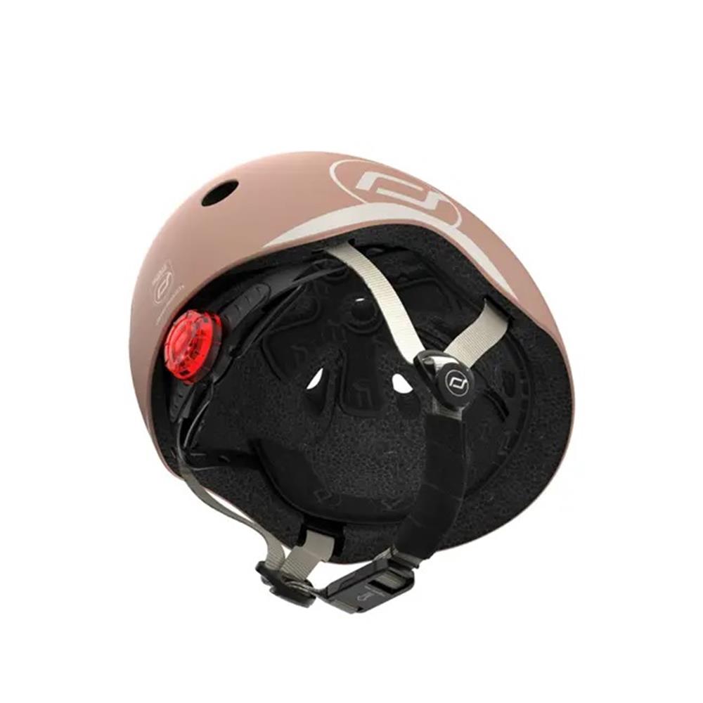 Scoot & Ride Kinderhelm Größe XXS-S (45-51 cm) mocha - Schutzhelm mit LED-Licht