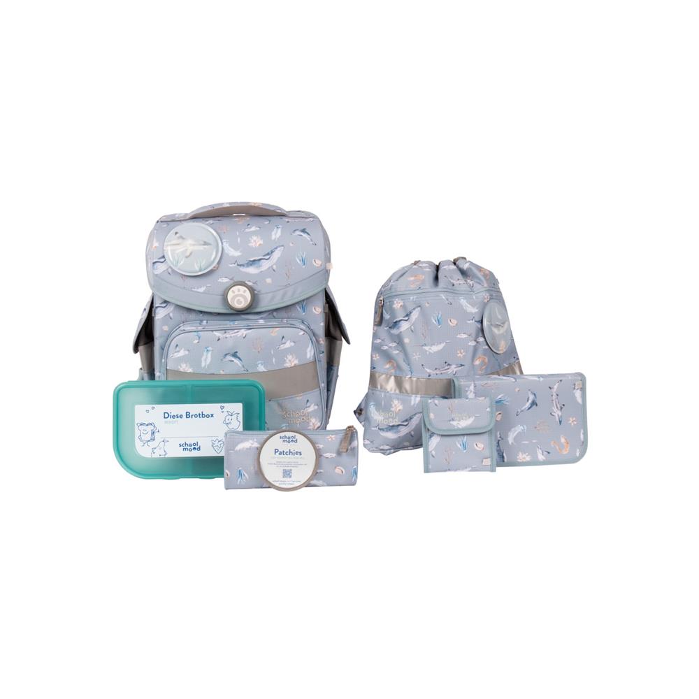 School-Mood Schulranzenset Timeless Air+ Aqua (Nordic Collection, blau)