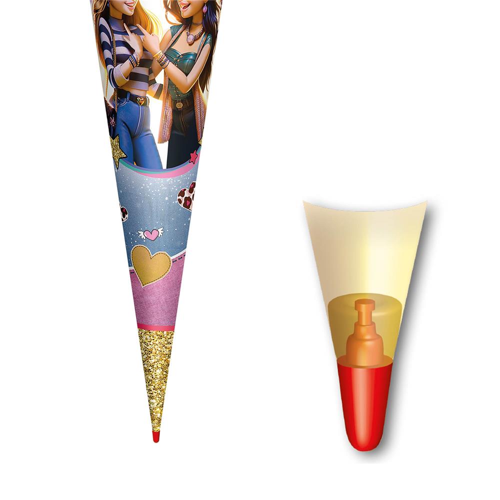 Roth Schultüte Best Friends Forever, 70cm, rund, Rot(h)-Spitze, Filzverschluss