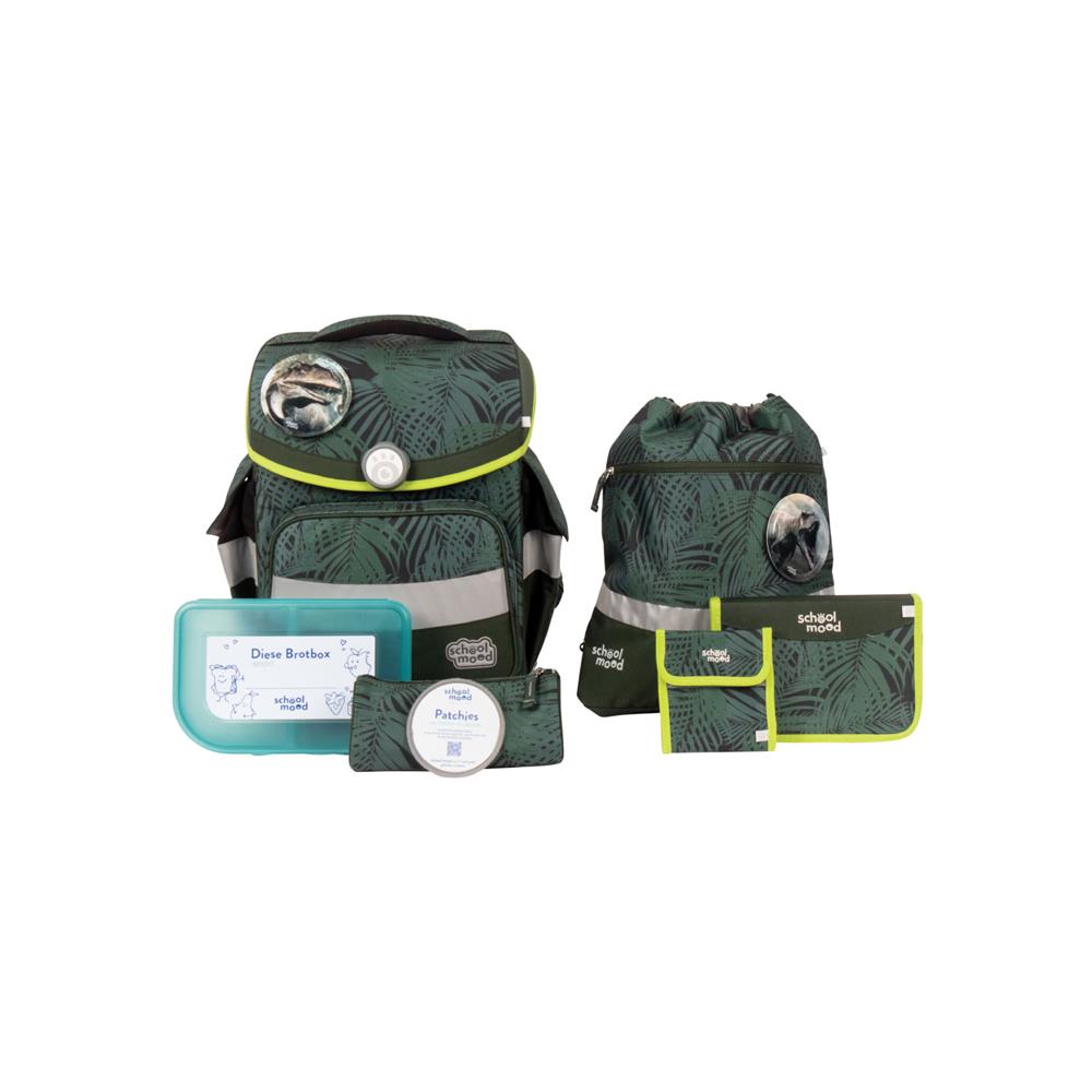 School-Mood Schulranzenset Timeless Air+ Daniel (Dinosaurier, grün)