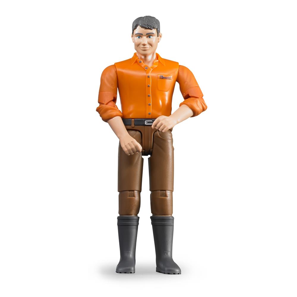 Bruder 60007 - bworld Mann mit hellem Hauttyp und brauner Hose