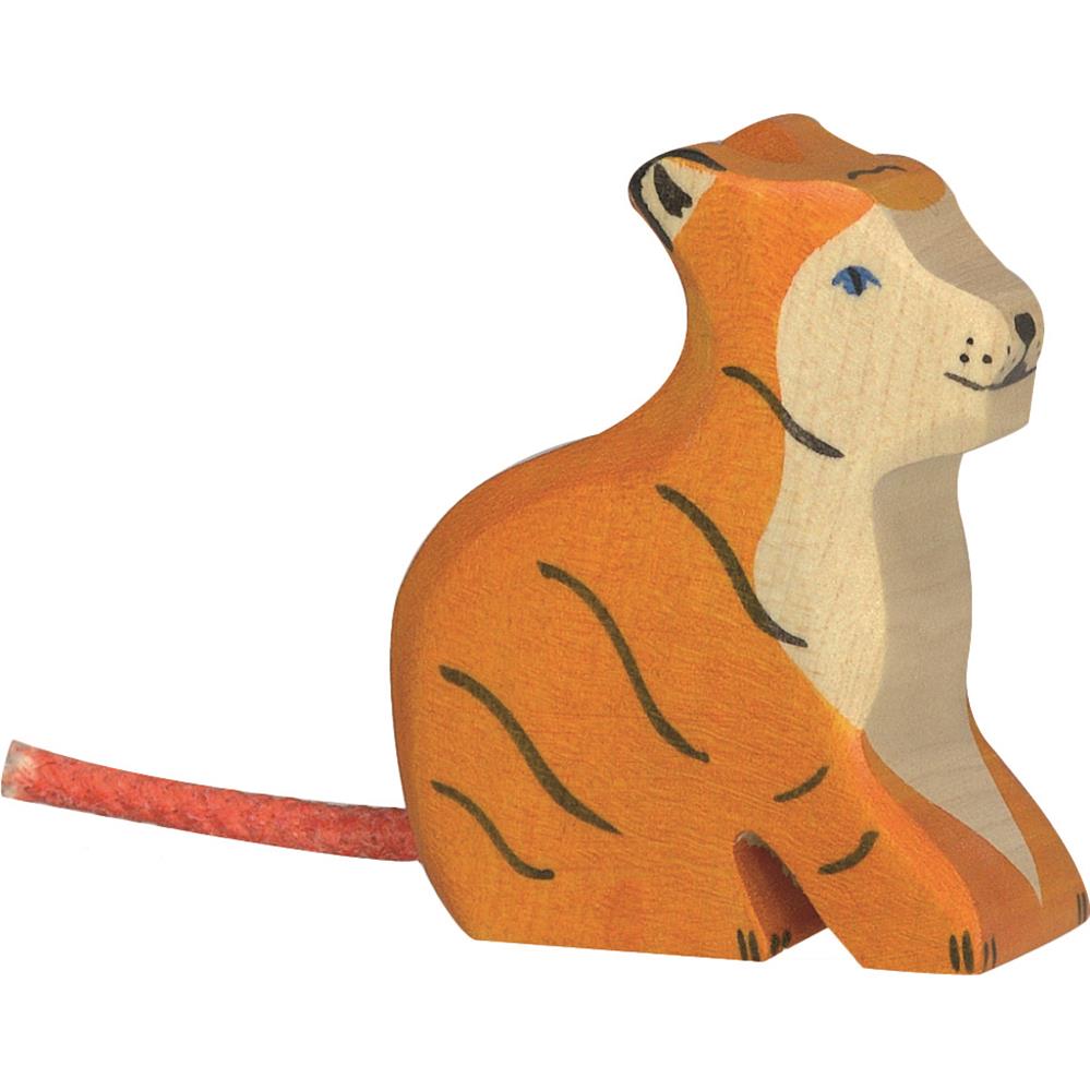 Holztiger Holzfigur - Tiger, sitzend, Holzspielzeug, ab 3 Jahren