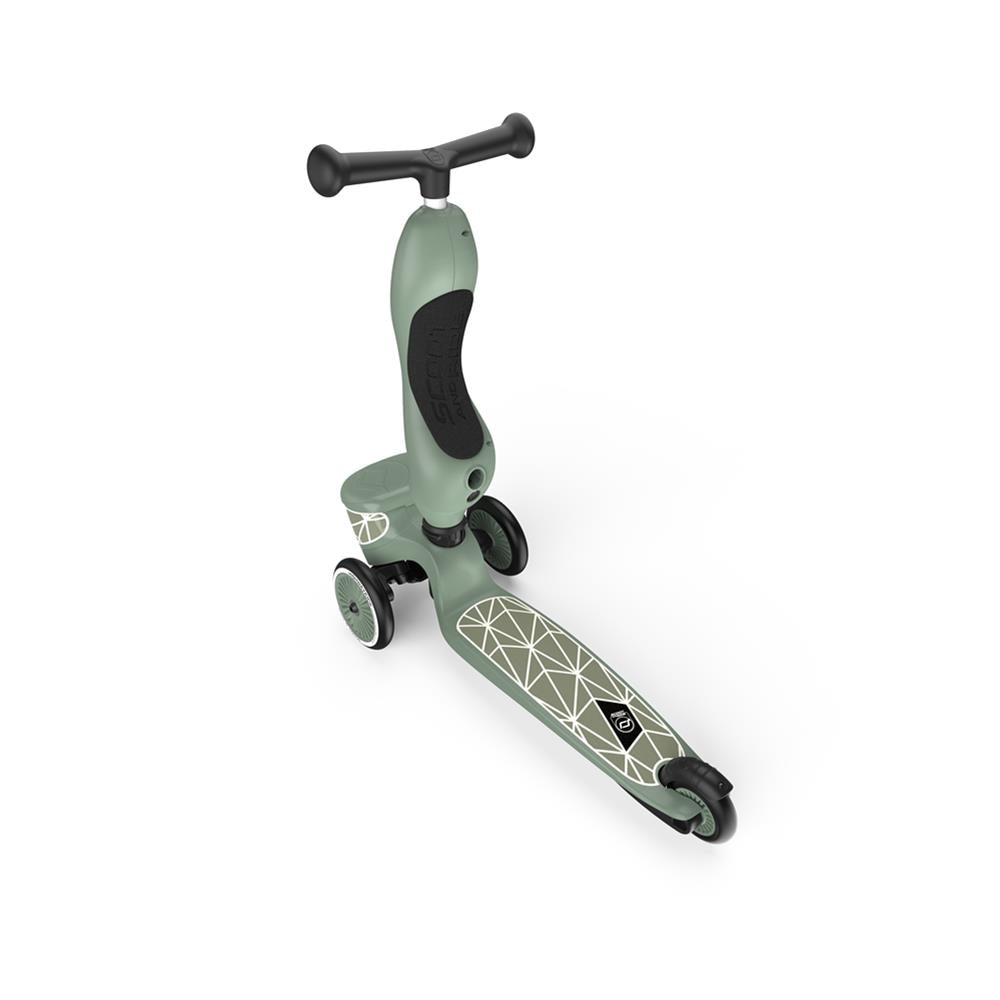 Scoot & Ride Highwaykick 1 Lifestyle, green lines - Kinderroller mit Aufbewahrungsbox