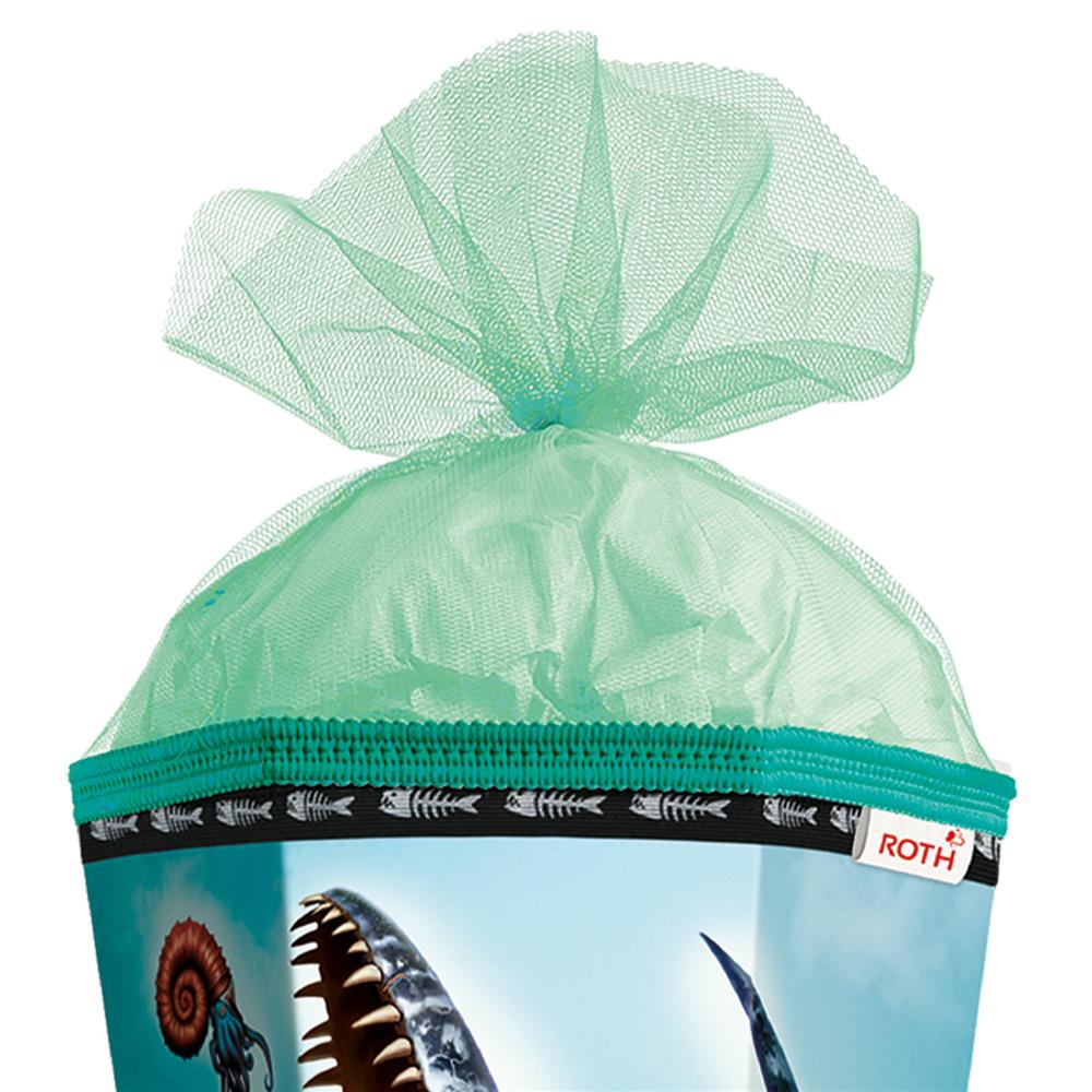 Roth Schultüte Dino Mosasaurus, 85cm, eckig, Rot(h)-Spitze, Tüllverschluss, Spezialborte