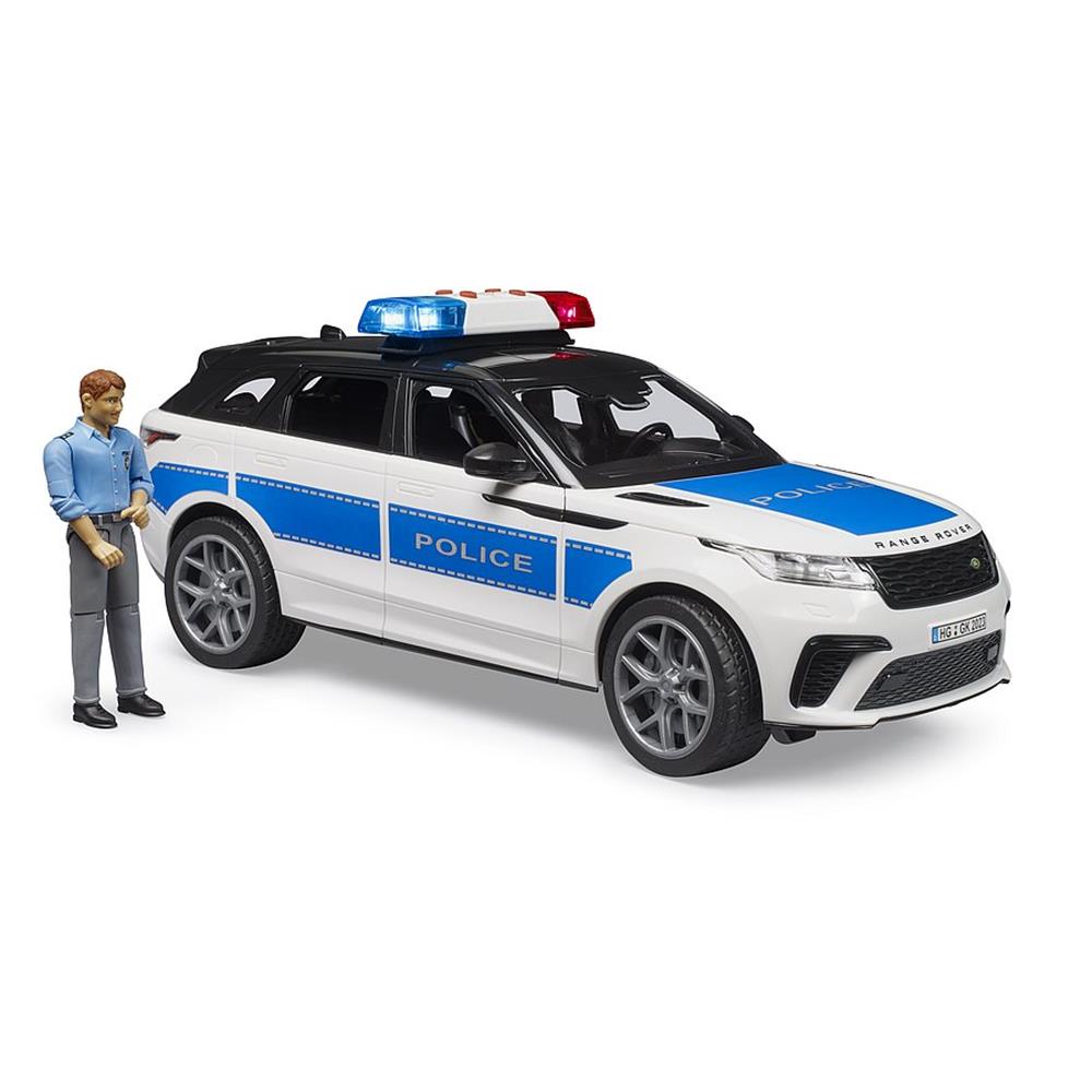 Bruder 02890 - Range Rover Velar Polizeifahrzeug mit Polizist, 1:16, mit Licht & Sound