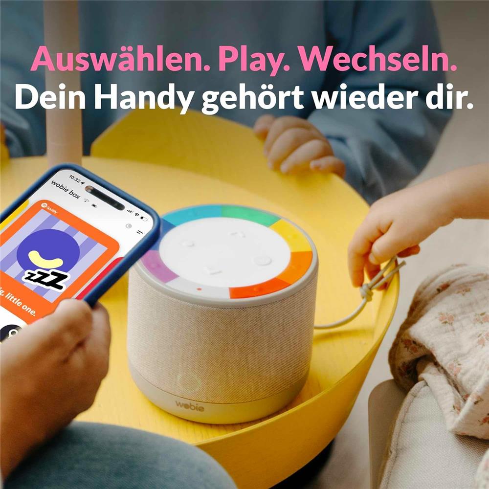 Wobie Box Grau Kinder Musikbox mit Spotify, WLAN, Bluetooth, SD-Slot & Kopfhöreranschluss