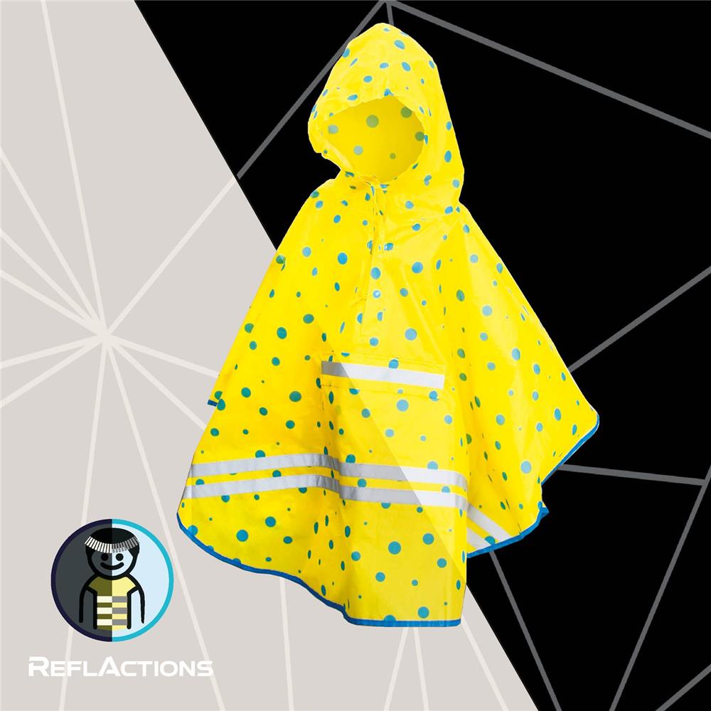 Roth ReflActions Regen-Poncho Roar, Gelb, 5-10 Jahre, mit reflektierenden Elementen
