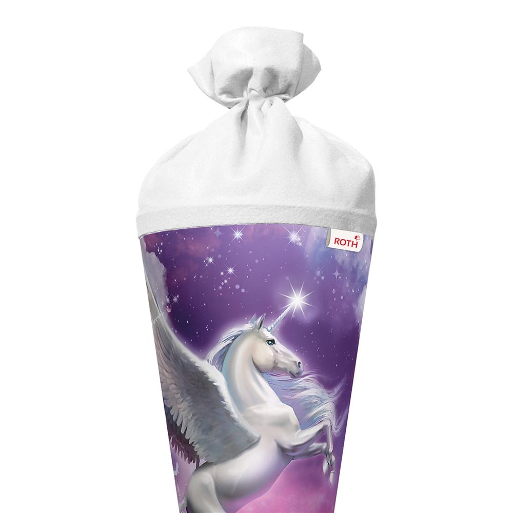 Roth Schultüte Magic Pegasus, 70cm, rund, Rot(h)-Spitze, Filzverschluss
