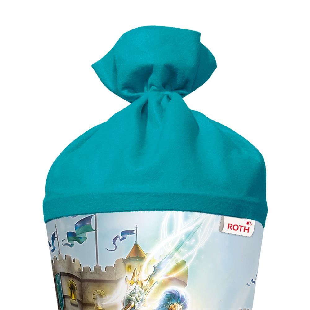 Roth Schultüte Ritter, 70cm, rund, Rot(h)-Spitze, Filzverschluss