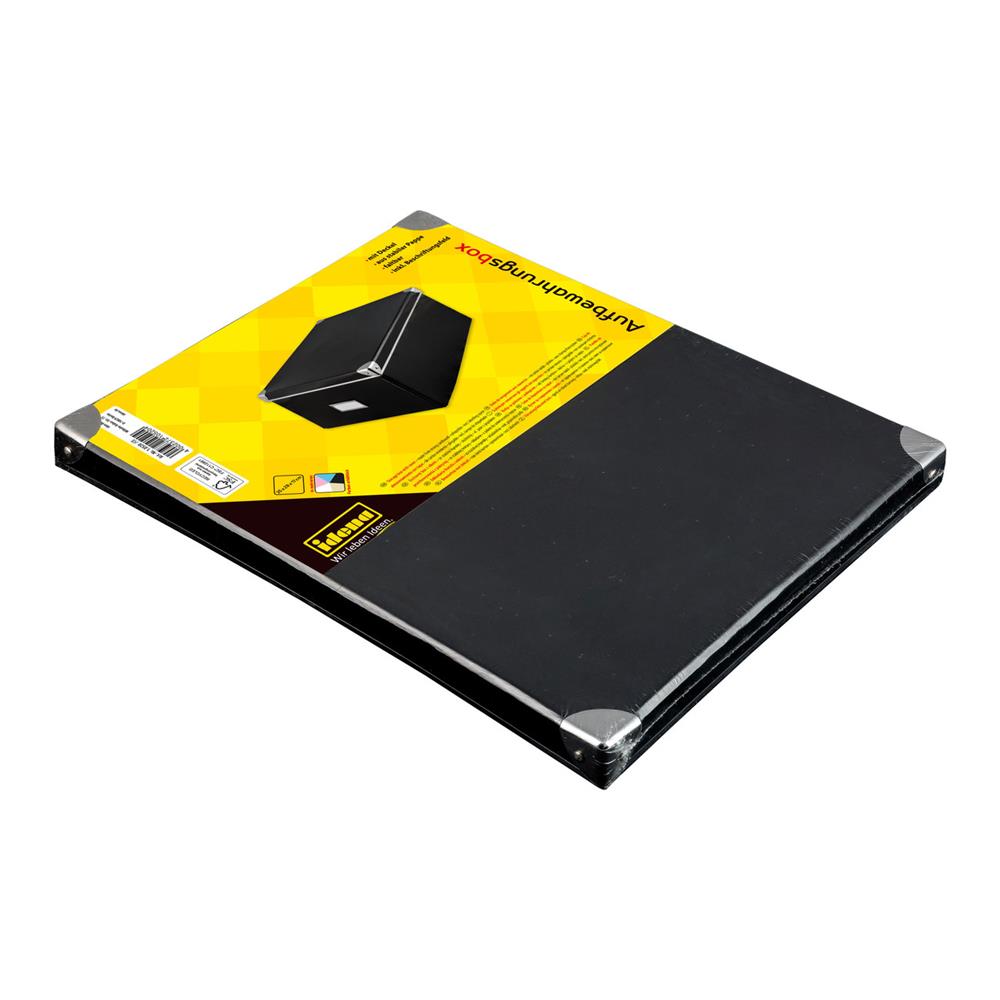 Idena Aufbewahrungsbox mit Deckel und Beschriftungsfeld, schwarz