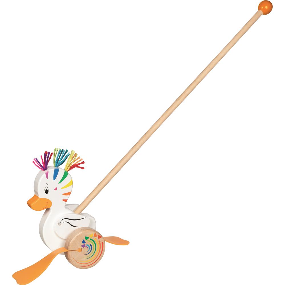 goki Schiebetier Ente Lou, Holzspielzeug für Kleinkinder