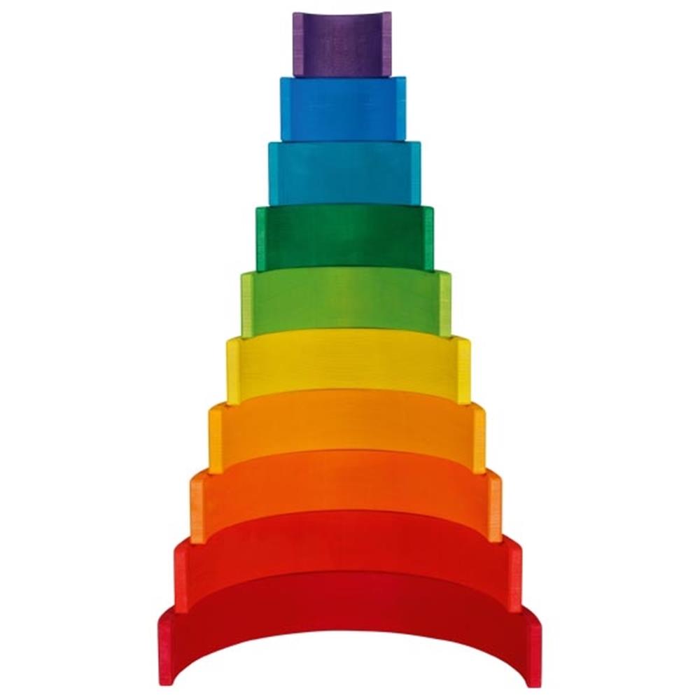 goki Holzbausteine - Großer Regenbogen, bunt lackiert
