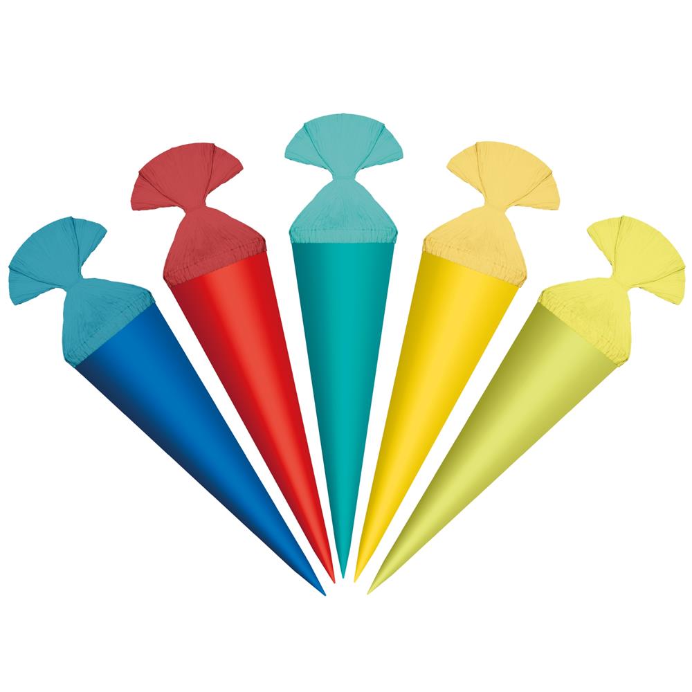 Roth Deko-Schultüten 12 cm Uni Jungen – 5er Set