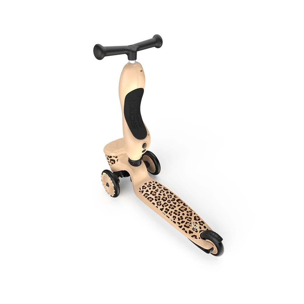 Scoot & Ride Highwaykick 1 Lifestyle, leopard - Kinderroller mit Aufbewahrungsbox