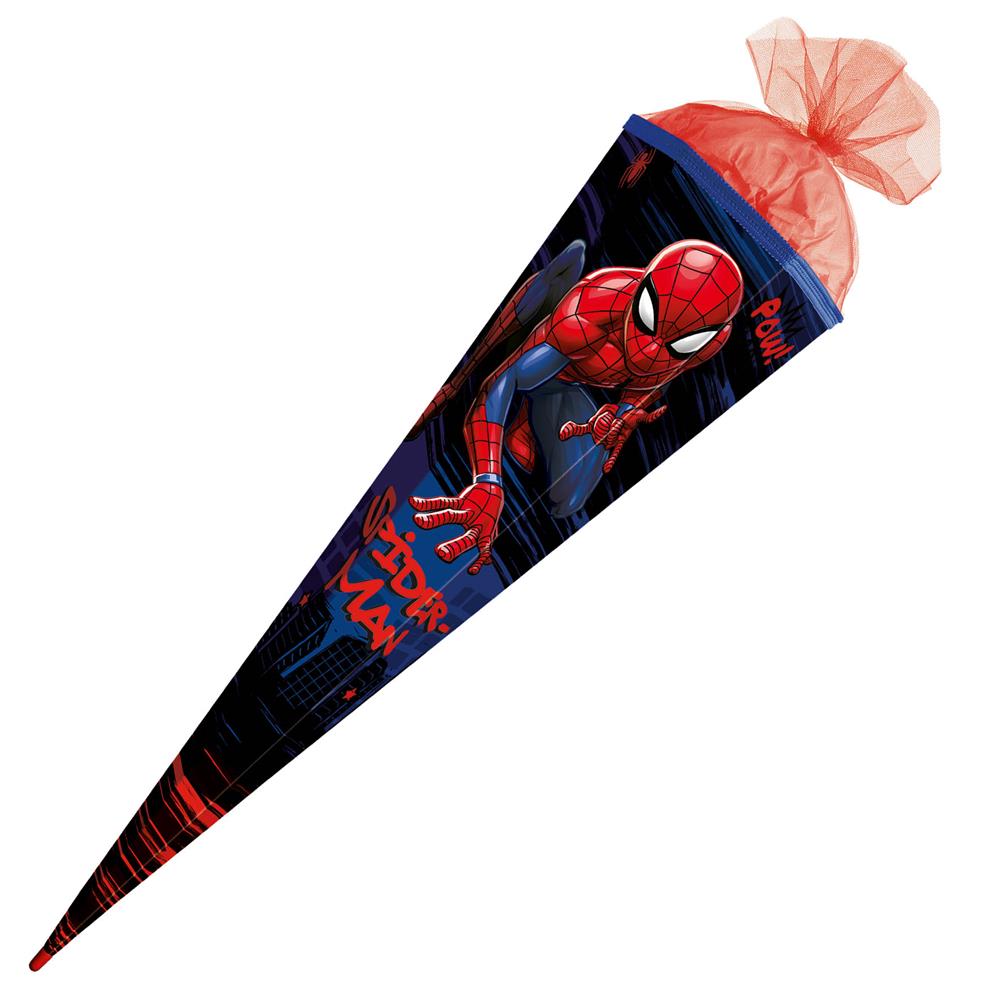 Roth Extra große XXL Schultüte Marvel Spiderman, 100cm, eckig, Rot(h)-Spitze, Tüllverschluss