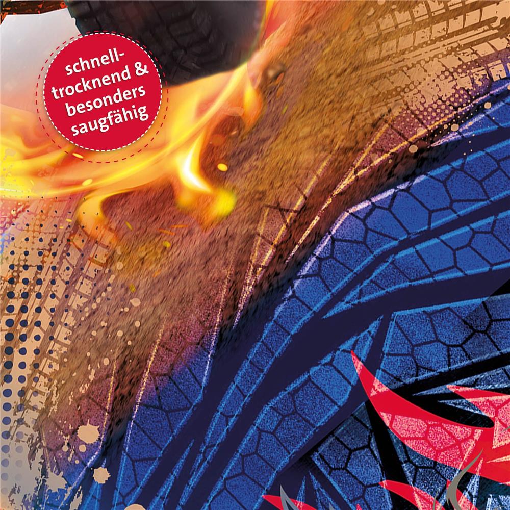 Roth Kinder-Badetuch, Monstertruck Fire, 60 cm x 120 cm, schnell trocknend