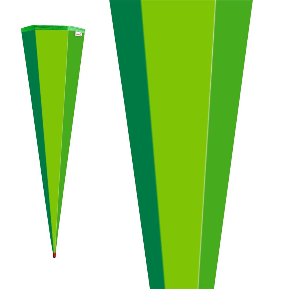 Roth Schultüte-Rohling/Basteltüte, grün, 85cm, eckig, Rot(h)-Spitze, ohne Verschluss
