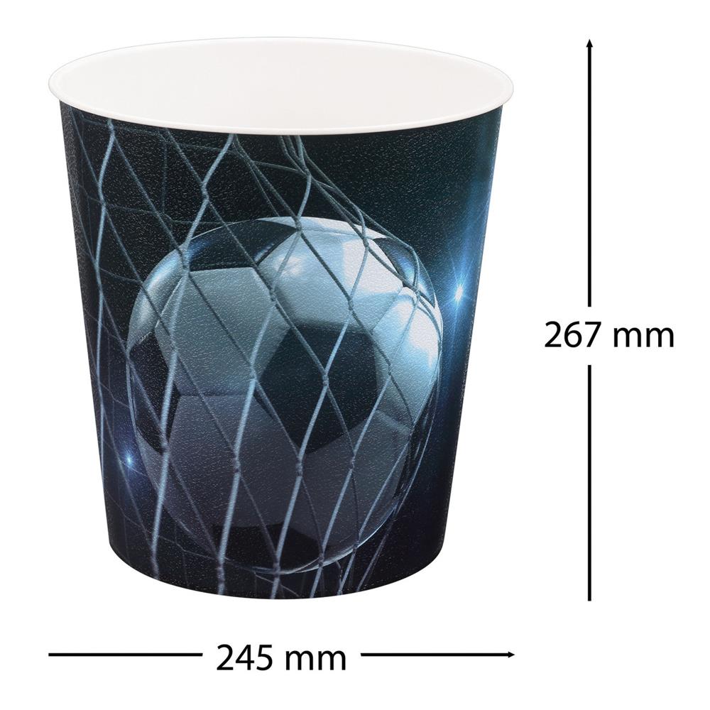 Idena Papierkorb, Fußball - 9 Liter Mülleimer/Apfalleimer aus Kunststoff