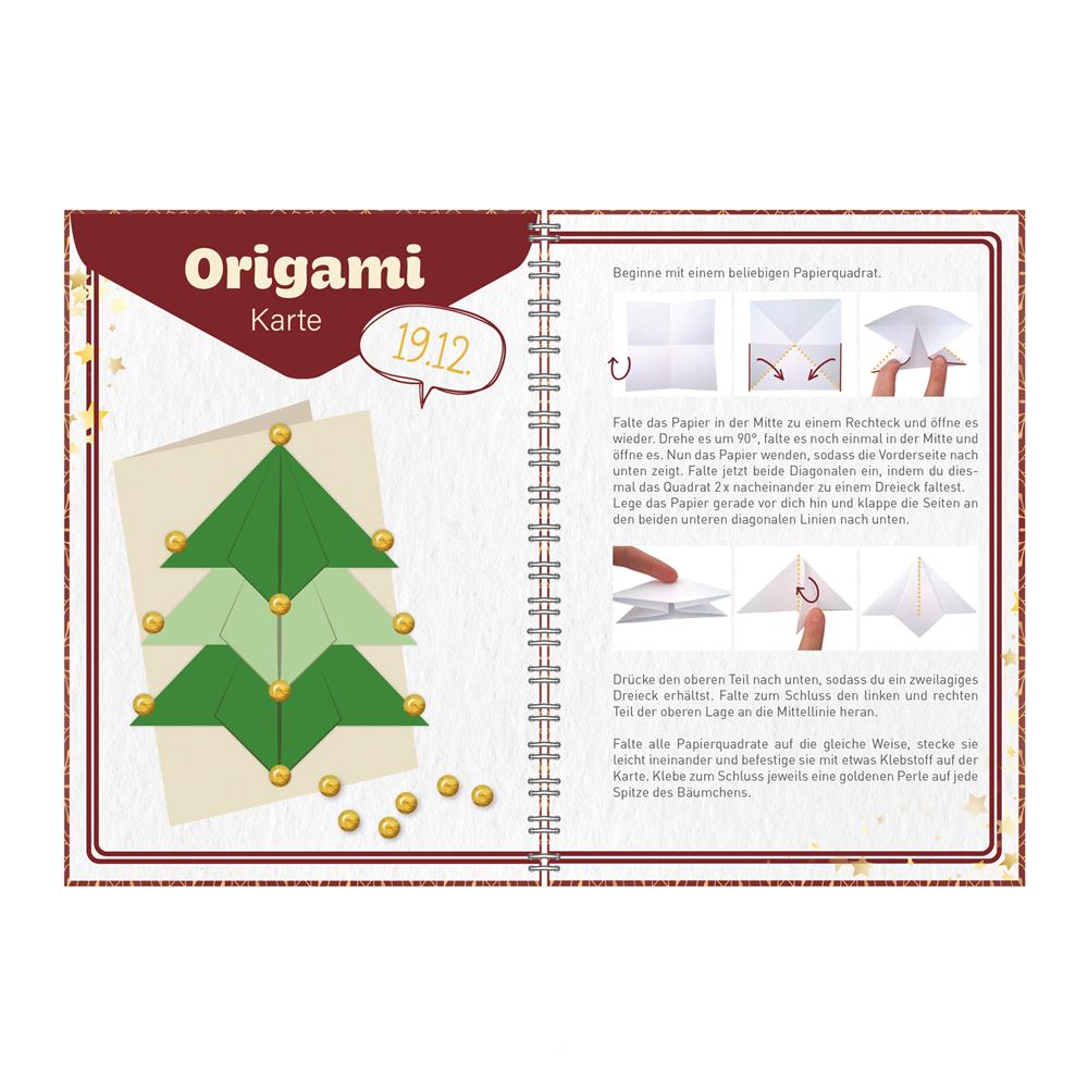 Roth Adventskalender Kreative Weihnachtspost – 24 Bastelsets für Karten & Anhänger mit Anleitung