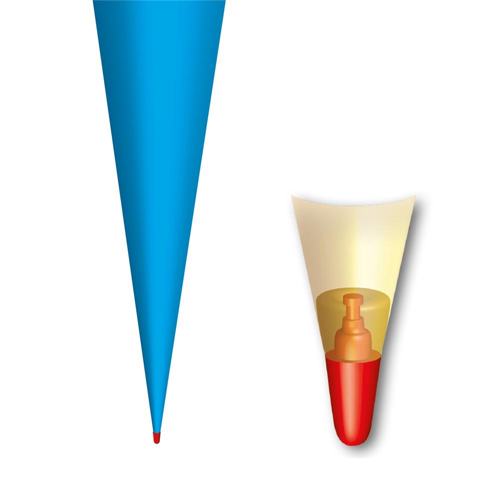 Roth Schultüte-Rohling/Basteltüte, pazifikblau, 70cm, rund, Rot(h)-Spitze, mit Filzverschluss