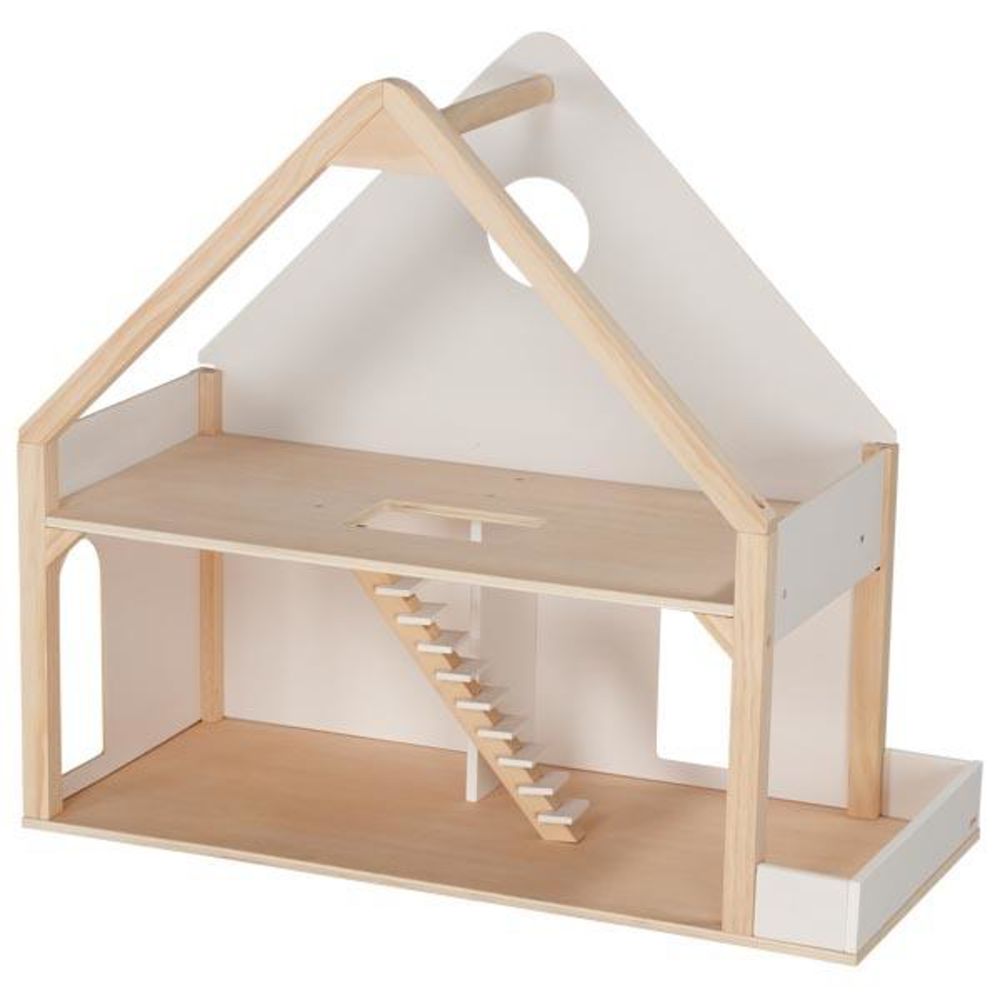 Goki Puppenhaus mit 2 Etagen, Puppenstube aus Holz