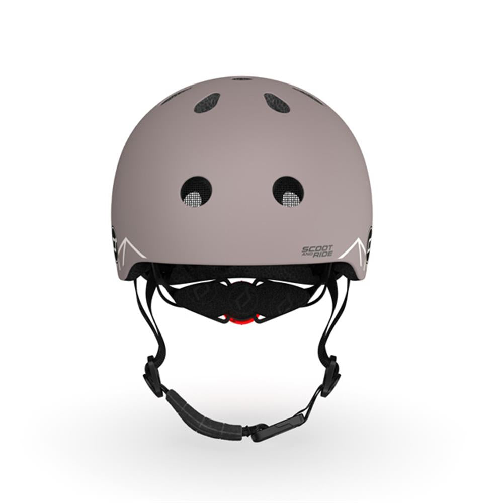 Scoot & Ride Kinderhelm Größe XXS-S (45-51 cm) brown lines - Schutzhelm mit LED-Licht