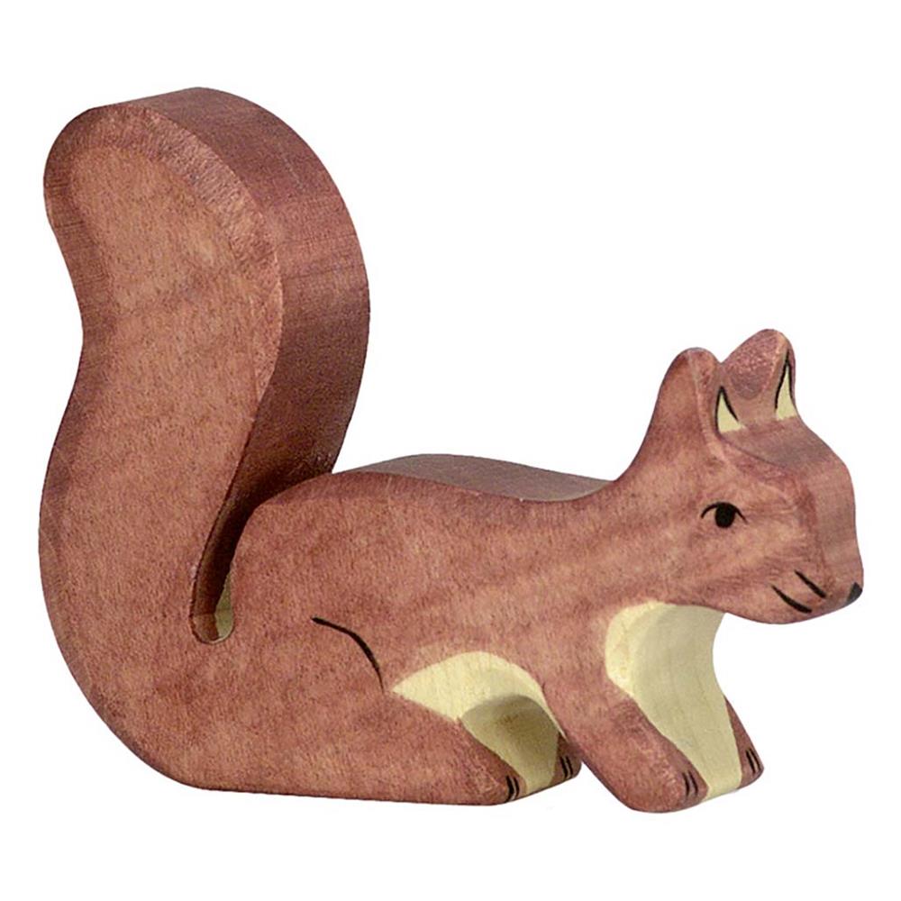 Holztiger Holzfigur - Eichhörnchen, stehend, braun, Tierfigur
