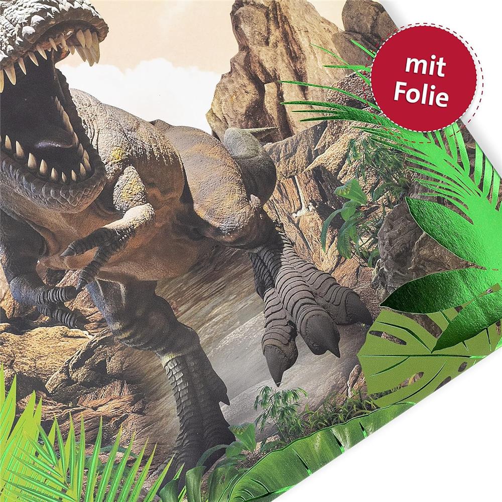 Roth Zeugnismappe Dinosaurier Tyrannosaurus mit Folie, mit 10 A4 Klarsichthüllen