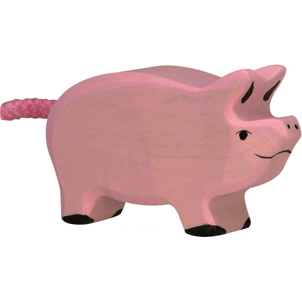 Holztiger Holzfigur - Ferkel, Holzspielzeug, ab 3 Jahren