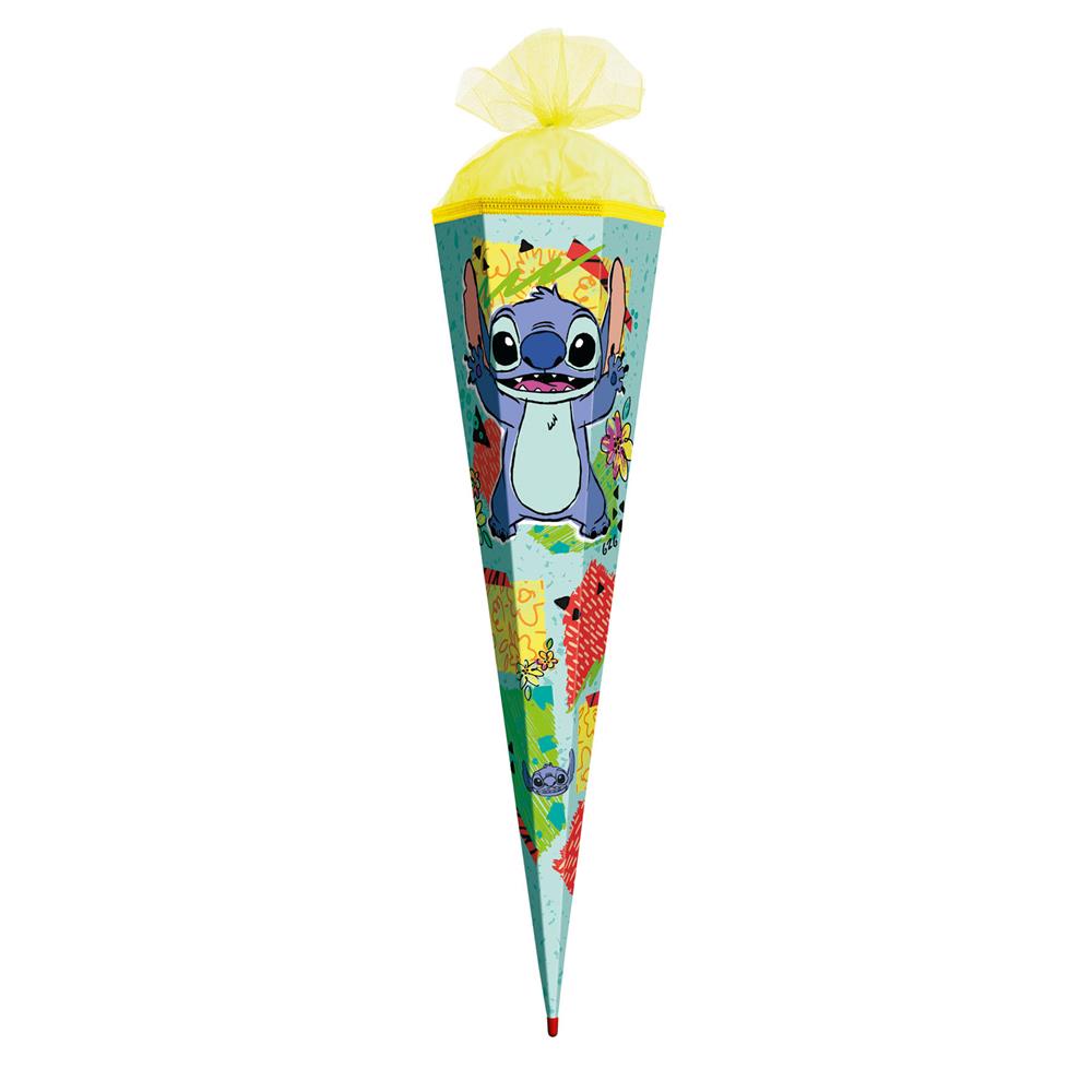 Roth Schultüte Disney Stitch, 85cm, eckig, Rot(h)-Spitze, Tüllverschluss