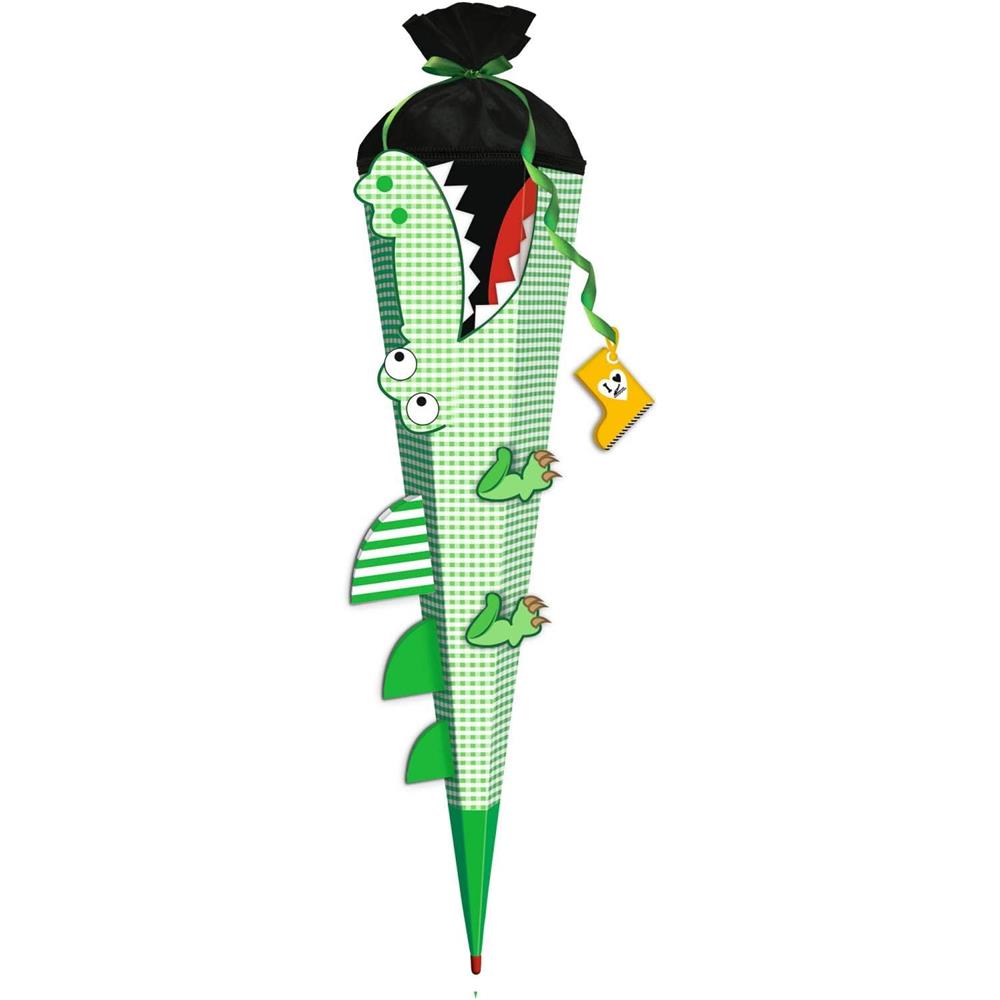 Roth Schultüte-Bastelset, Krokodil vom Nil, 80cm, eckig, Rot(h)-Spitze, Filzverschluss