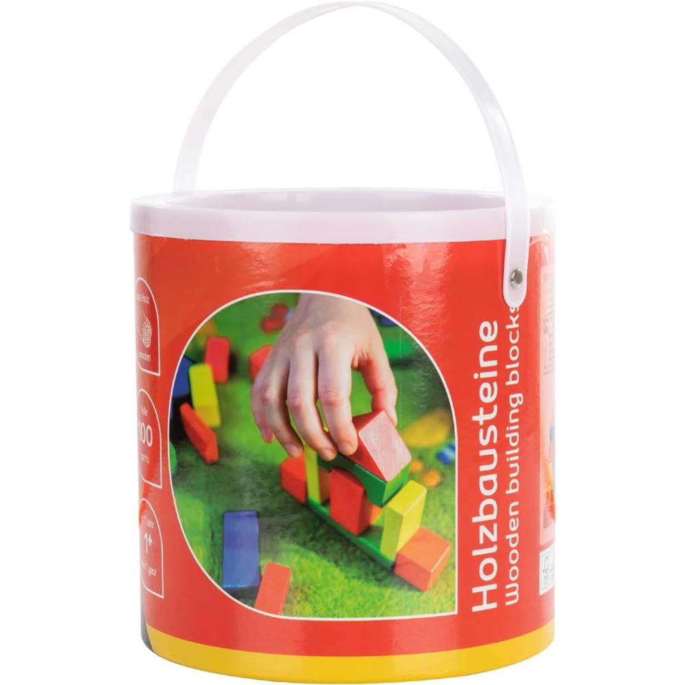 Idena Holzbausteine - 100 Teile, bunt lackiert