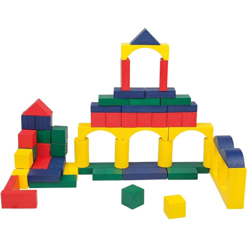 Idena Holzbausteine - 100 Teile, bunt lackiert