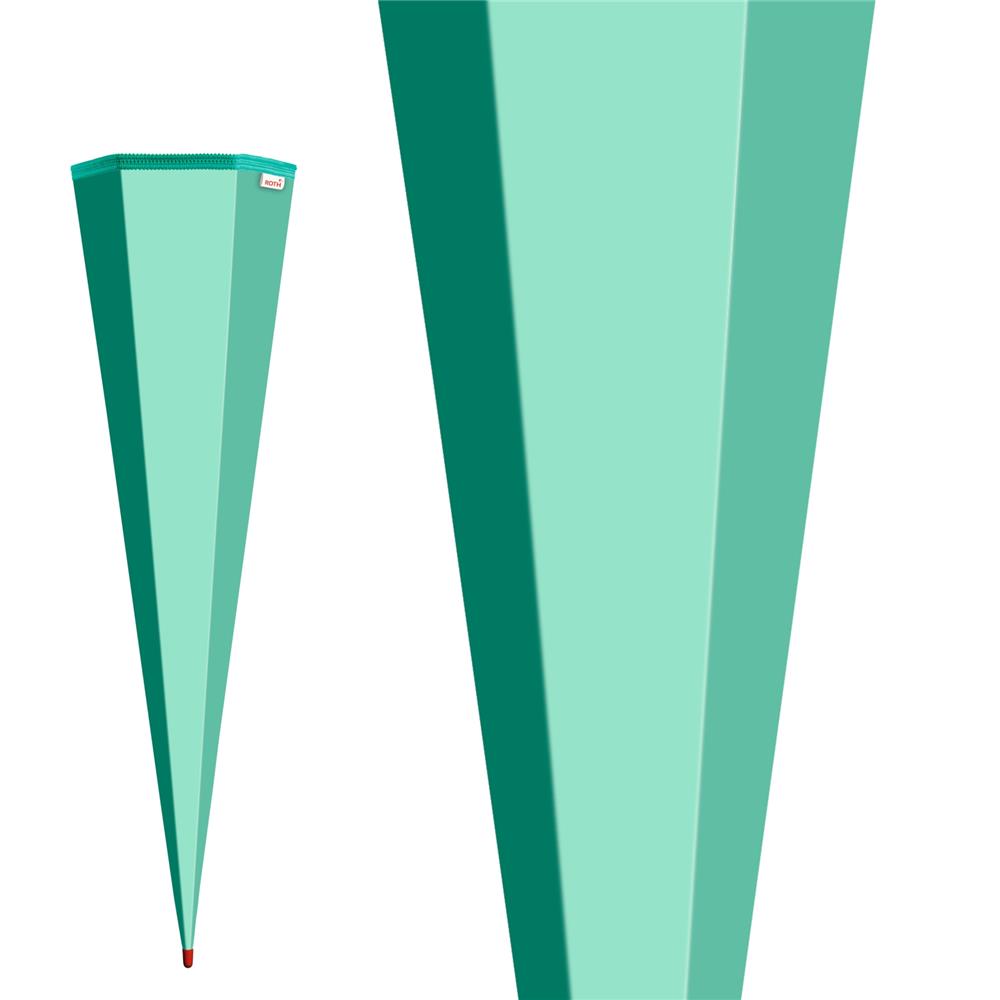 Roth Schultüte-Rohling/Basteltüte, mint, 85cm, eckig, Rot(h)-Spitze, ohne Verschluss