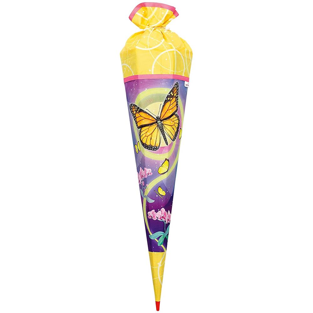 Roth Schultüte Stoffwunder Schmetterling, 85cm, eckig, Rot(h)-Spitze, mit Stoffverschluss