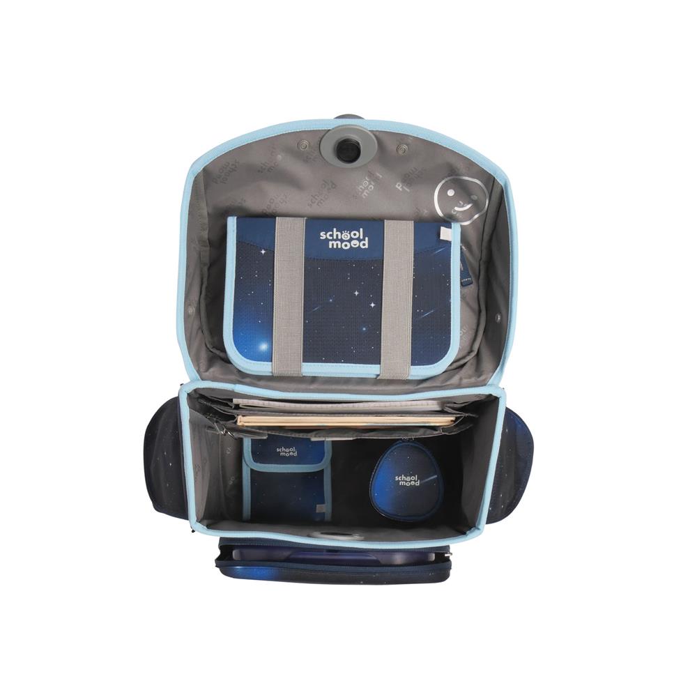 School-Mood Schulranzenset Timeless Air+ Moritz (Weltall, blau)