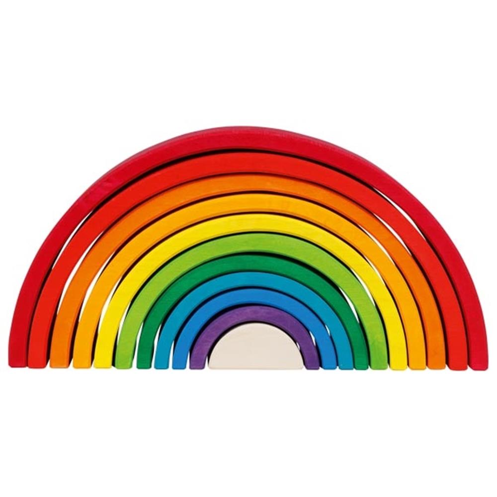 goki Holzbausteine - Großer Regenbogen, bunt lackiert