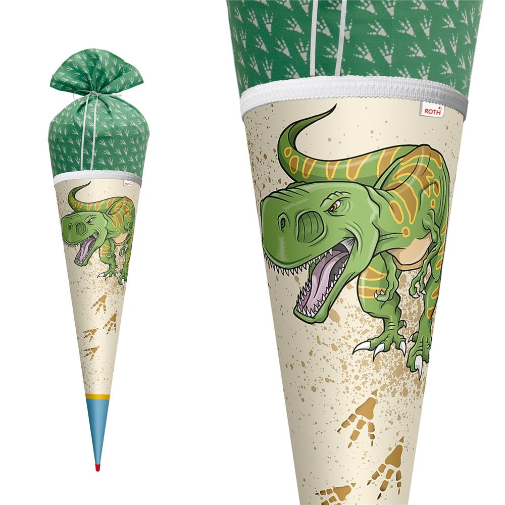Roth Schultüte Lieblingsstück Reißzahn Tyrannosaurus, 70cm, rund, Rot(h)-Spitze, mit Stoffverschluss