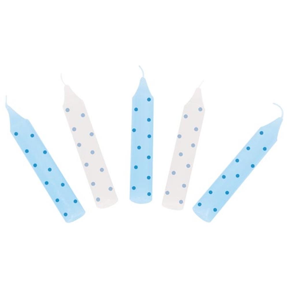 goki Geburtstagskerzen-Set, 10 Stück, blau gepunktet