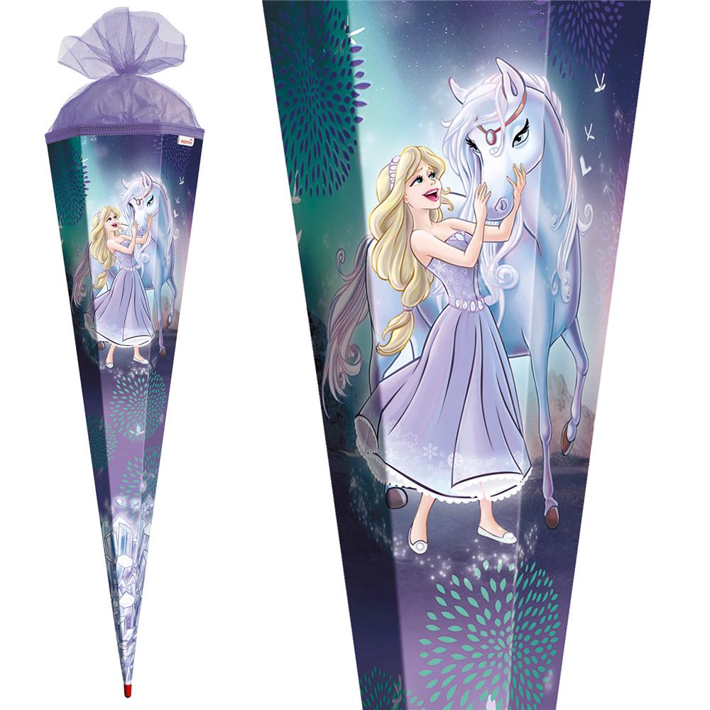 Roth Extra große XXL Schultüte Königin im Eis, 100cm, eckig, Rot(h)-Spitze, Tüllverschluss