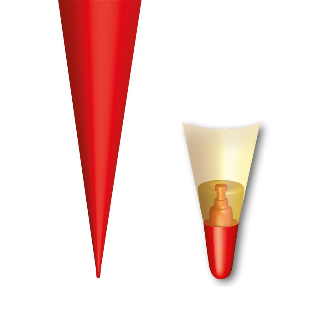 Roth Schultüte-Rohling/Basteltüte, rot, 70cm, rund, Rot(h)-Spitze, mit Filzverschluss